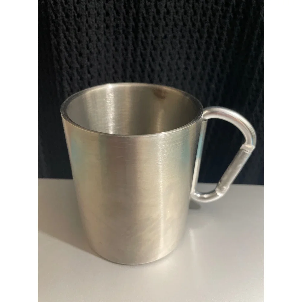 2 Towns Ciderhouse Stainless Steel Carabiner Camp Mug Cup